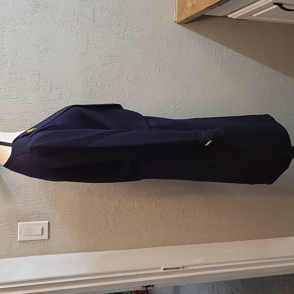 Vintage ST JOHN By Marie Gray 2 pc Navy Knit Suit Set - Picture 6 of 13